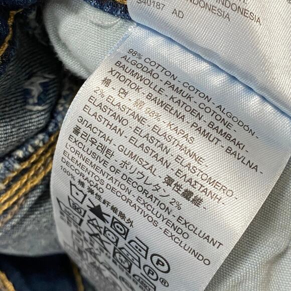 Levi's Flatters & Flaunts Skinny Leg Dark Wash Blue Jeans Womens Size 14 32 x 32 - Picture 9 of 11